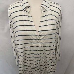 We the Free navy and white striped top